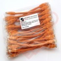 24 Pack of 20cm (8-inch) in Orange - Cat5e High Grade 125MHz 24AWG LSZH Patch Cables for 2U Patching