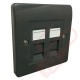 Excel Cat5e Grey Office Single Faceplate with 2x RJ45 Module 