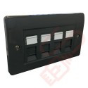 Excel Cat5e Grey Office Double Faceplate with 4x RJ45 Modules