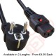 Schuko Euro Angled Right to C13 Locking Power Cables Black