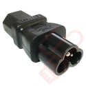 IEC Female C13 to Clover Leaf C6 Male Power Adapter