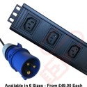 Vertical C13 Socket to 16 Amp Plug with 3 Metre Trailing Cable Rack PDU
