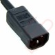 0.5 Metre - C14 Male Plug to UK 10Amp Rated Socket LS0H Power Cable Black