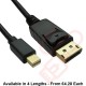 Mini Display Port Male to Display Port Male Black