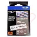TZESL-251 Brother 24mm Wide Tape Black On White Self Laminating