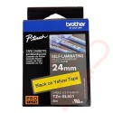  TZESL-651 Brother 24mm Wide Tape Black On Yellow Self Laminating