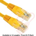 Cat5e Patch Cables Enhanced RJ45 UTP PVC Flush Booted Yellow