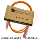 Cat6 Slim U/UTP Small Diameter Snagless Booted Patch Cables Orange