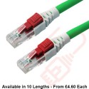 Lockable Cat6 Patch Cables RJ45 UTP LSZH Green