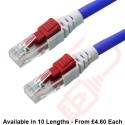 Lockable Cat6 Patch Cables RJ45 UTP LSZH Blue