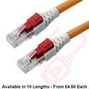 Lockable Cat6 Patch Cables RJ45 UTP LSZH Orange