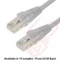 Excel Cat6 Patch Cables RJ45 UTP LSZH Snagless Booted Grey