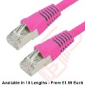 Cat6a Patch Cables RJ45 S/FTP (10G) Premium LSZH Bubble Booted Pink