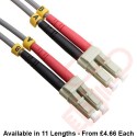 OM1 LC to LC Fibre Patch Cables Multimode Duplex Grey