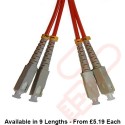OM2 SC to SC Fibre Patch Cables Multimode Duplex Orange