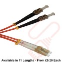 OM3 LC to ST Fibre Patch Cables Multimode Duplex Orange