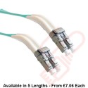 *ANGLED BOOT* LC to LC Fibre Patch Cables OM3 Multimode Duplex Aqua Blue