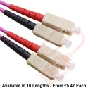 OM4 SC to SC Fibre Patch Cables Multimode Duplex Violet