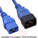 C19 to C20 High Grade H05VV-F 16A Power Cables Blue