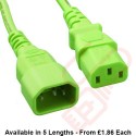 C13 to C14 High Grade H05VV-F Power Cable Green