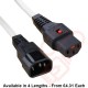 C13 Locking to C14 Power Cable White