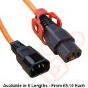 C13 Lock Plus to C14 H05VV-F Power Cable Orange
