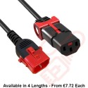 C14 Locking to C13 Locking Power Cable Black