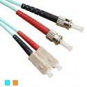 SC - ST Multimode 50/125 Duplex in Aqua and Orange