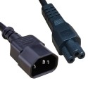 C5 Clover Leaf - C14 IEC Power Extensions (Black Cables)