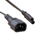 C7 Figure of 8 - C14 IEC Power Extensions (Black Cables)